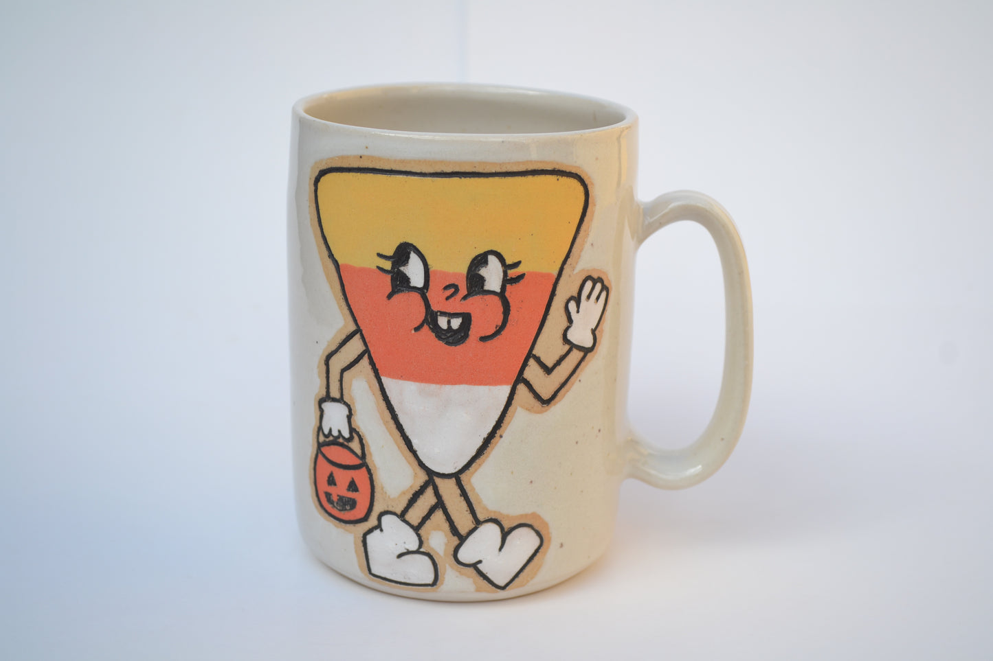 Retro Candy Corn Mug White
