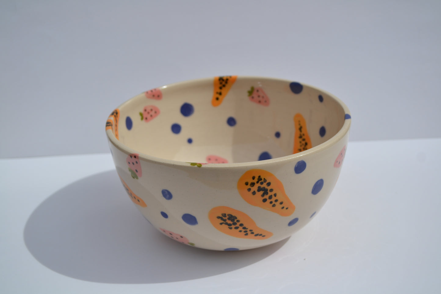 Papaya Strawberry Serving Bowl Medium