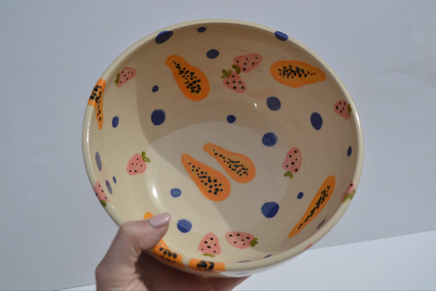 Papaya Strawberry Serving Bowl Medium