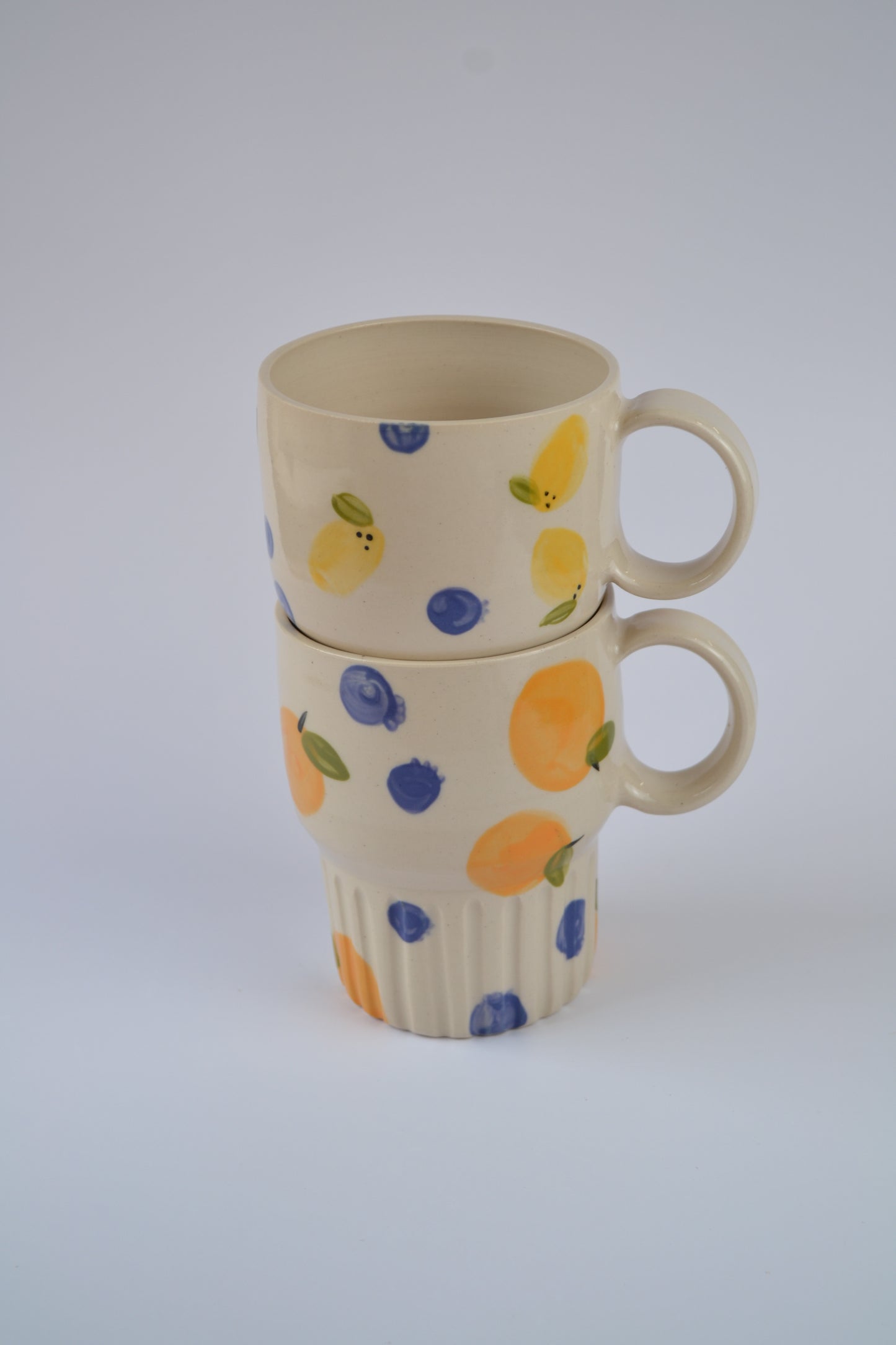 Lemons & Oranges Stacking Mugs set of 2