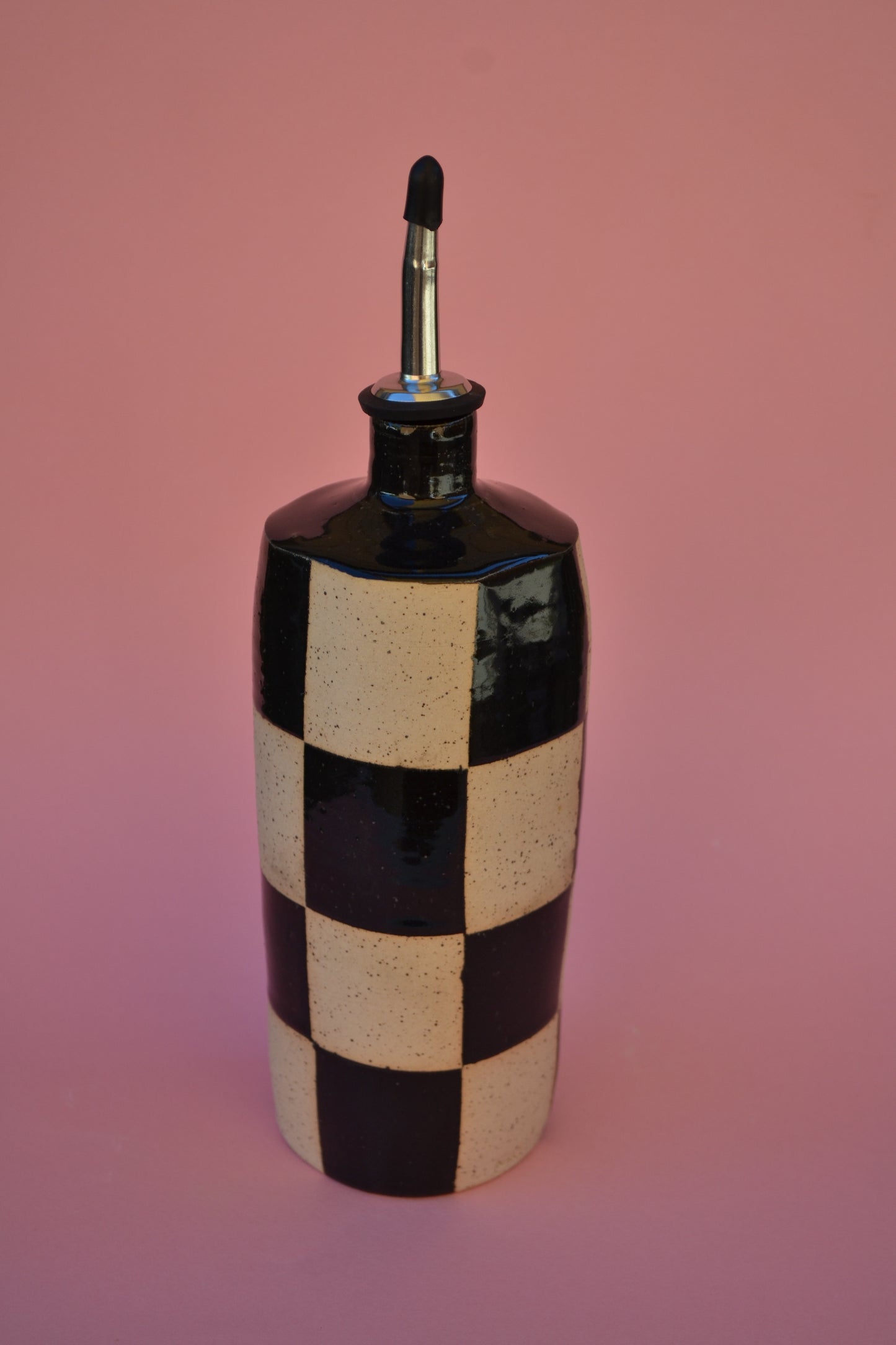 Checkered Black Oil Bottle