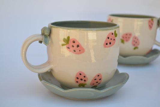 Strawberry Mug & Saucer Set