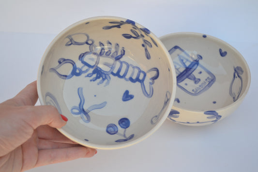 The Summery Girly Pasta Bowl set of 2