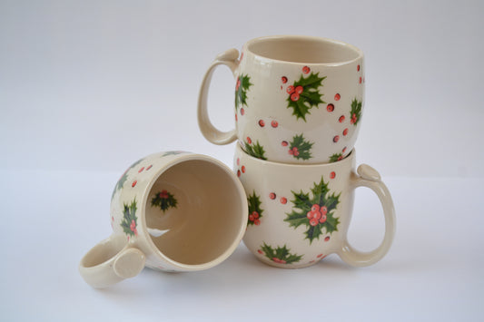 Holly Leaves Thumb Mug