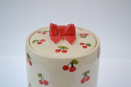 Cherry Bow Candy Jar