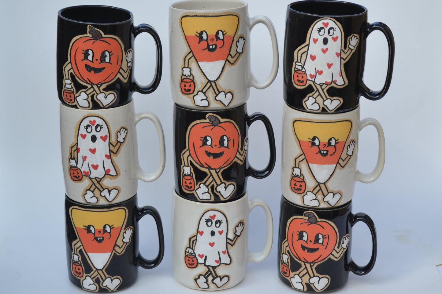 Retro Candy Corn Mug Black