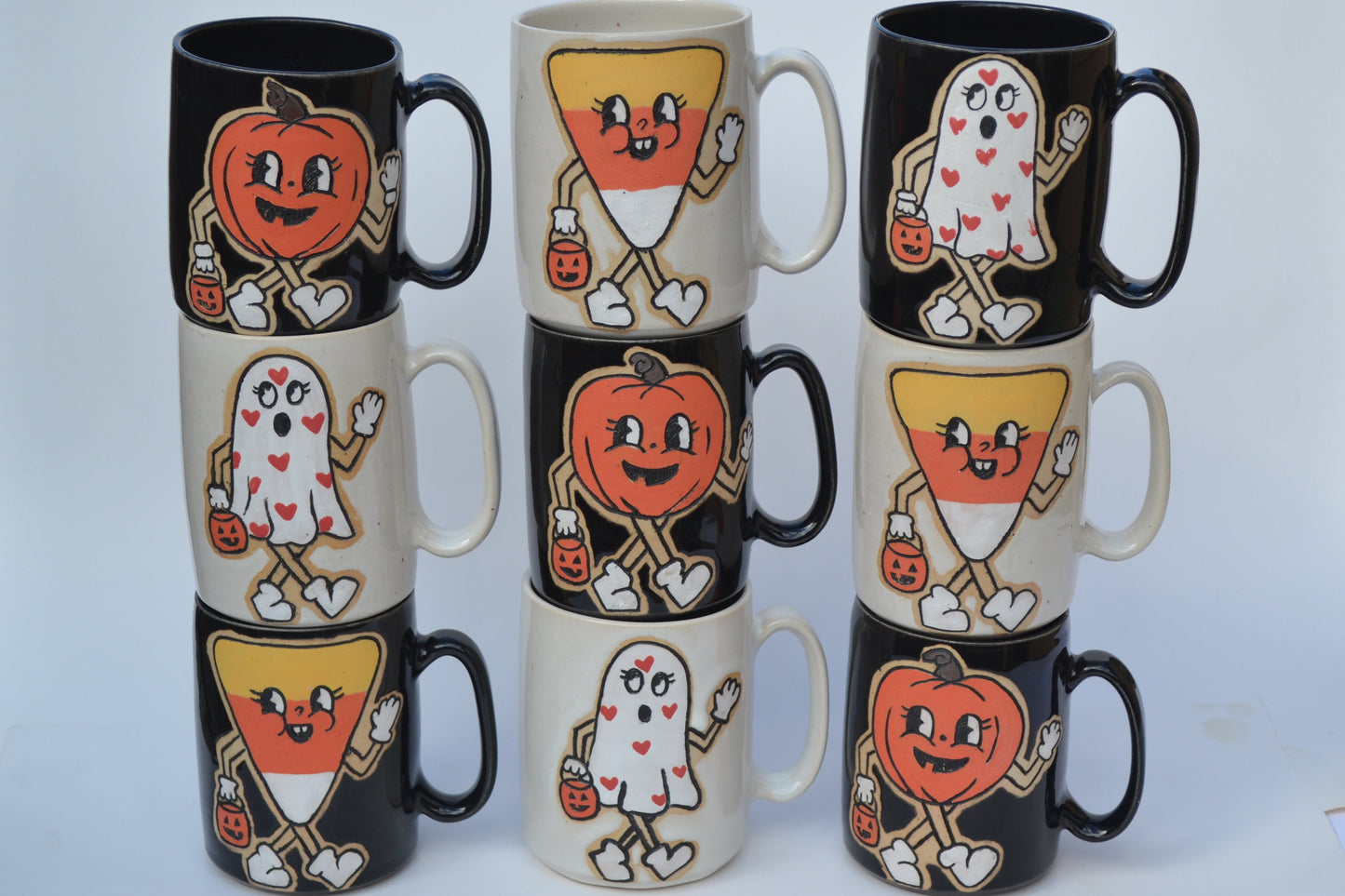 Retro Pumpkin Mug White