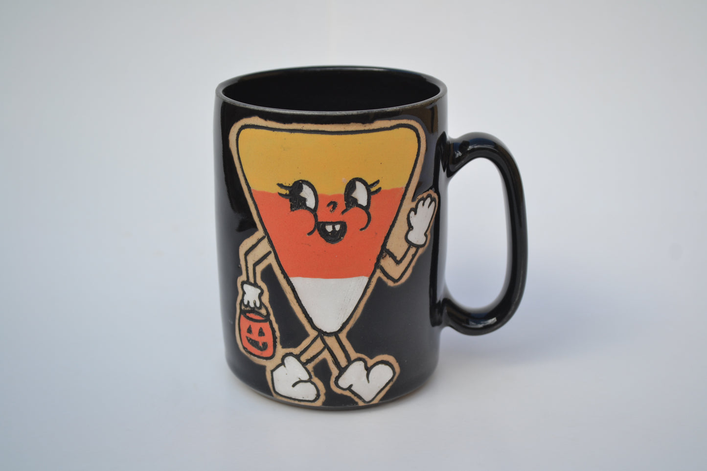 Retro Candy Corn Mug Black