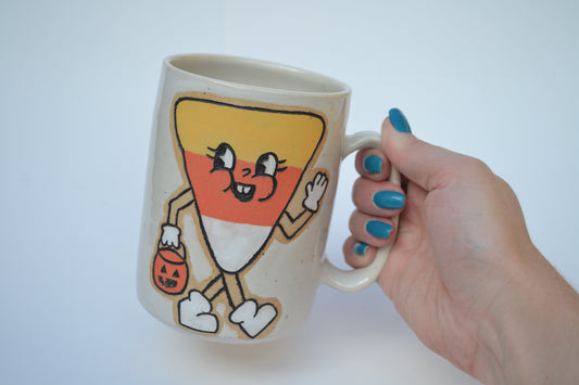 Retro Candy Corn Mug White