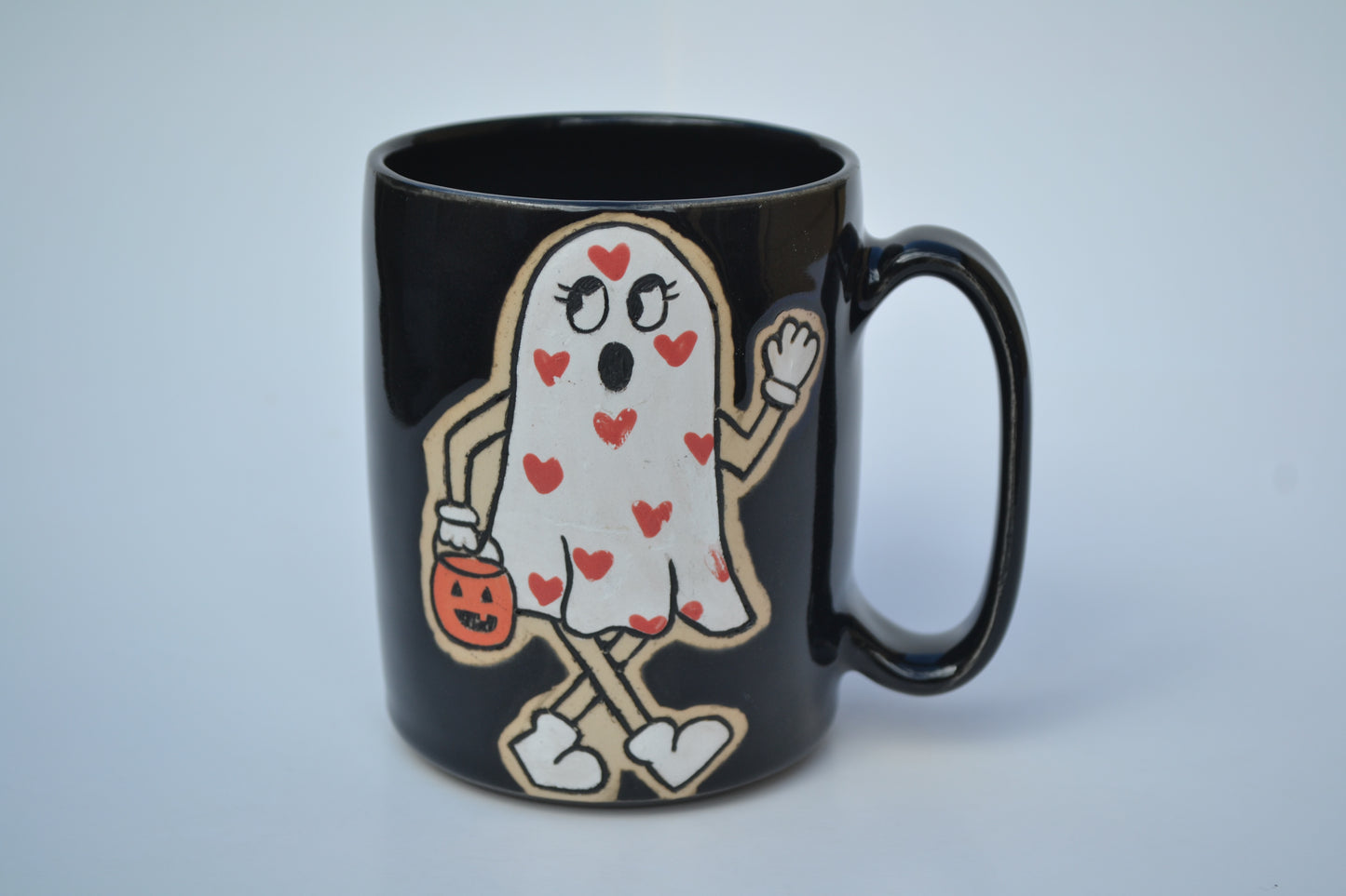Retro Ghost Mug Black