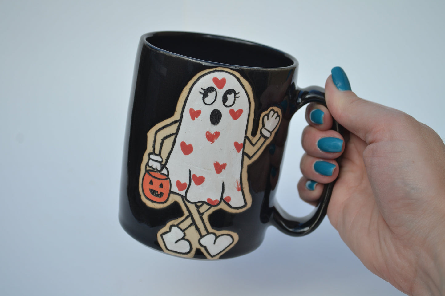 Retro Ghost Mug Black