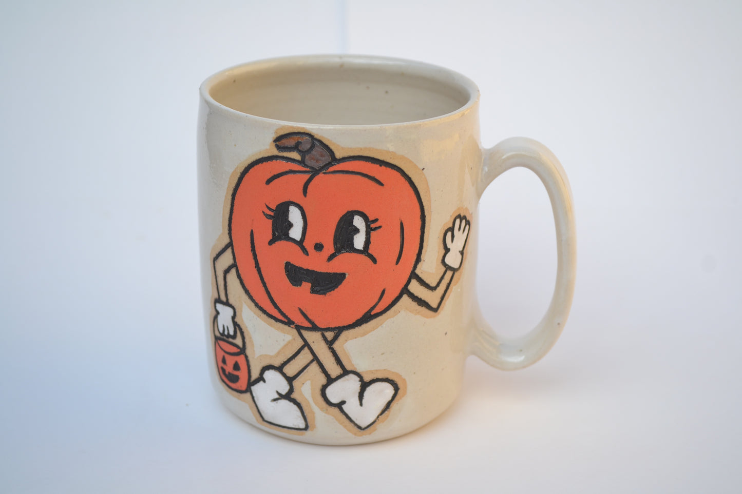 Retro Pumpkin Mug White