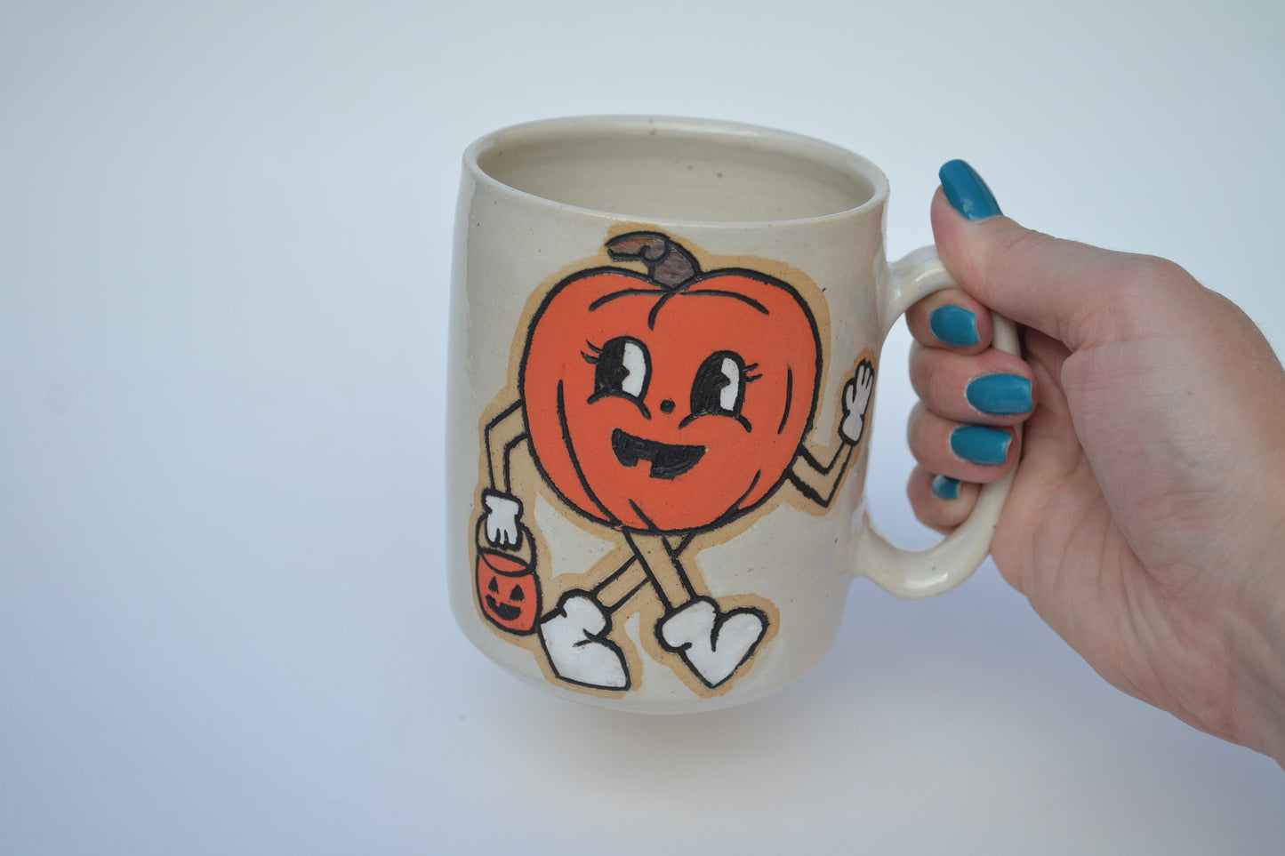 Retro Pumpkin Mug White
