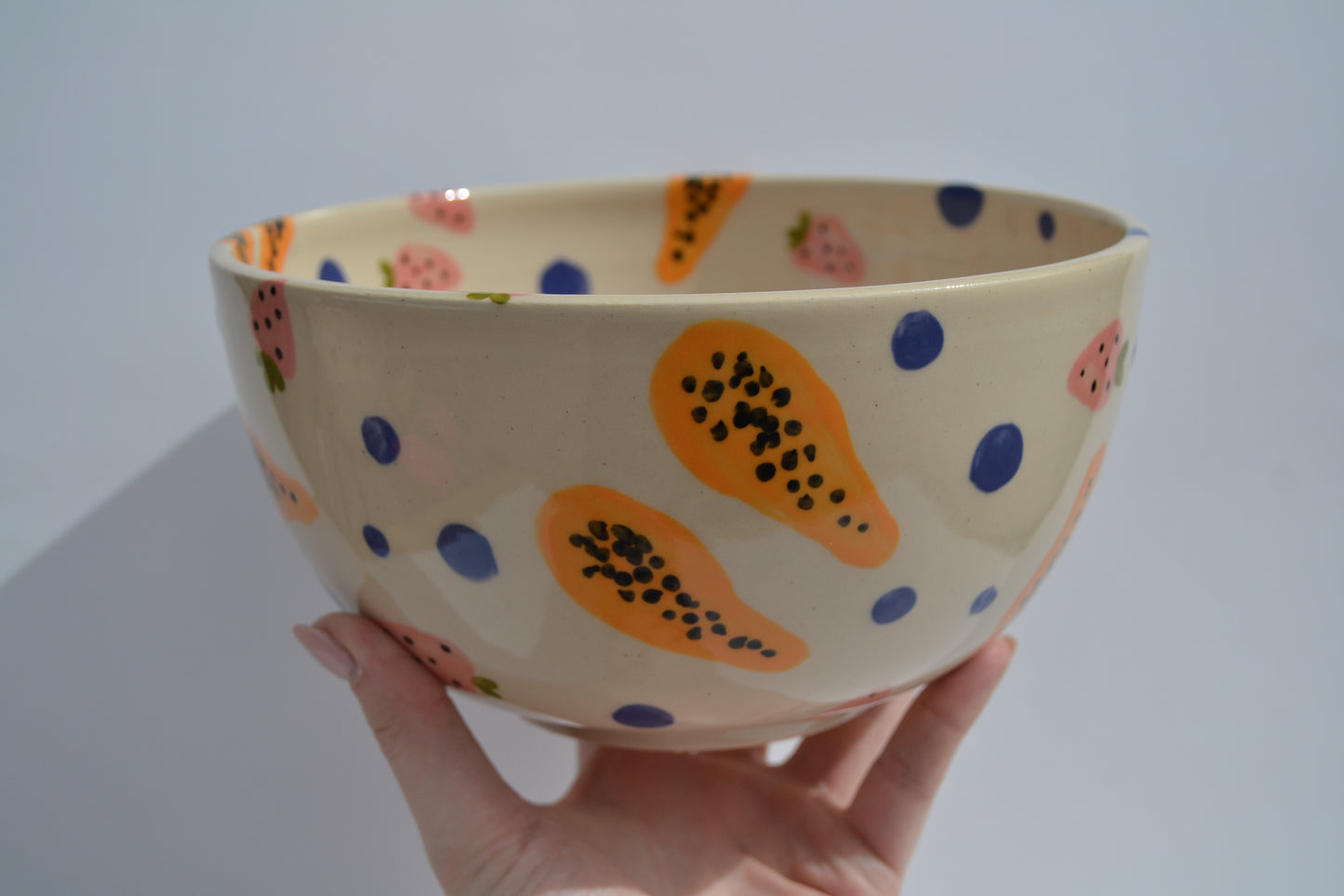 Papaya Strawberry Serving Bowl Medium