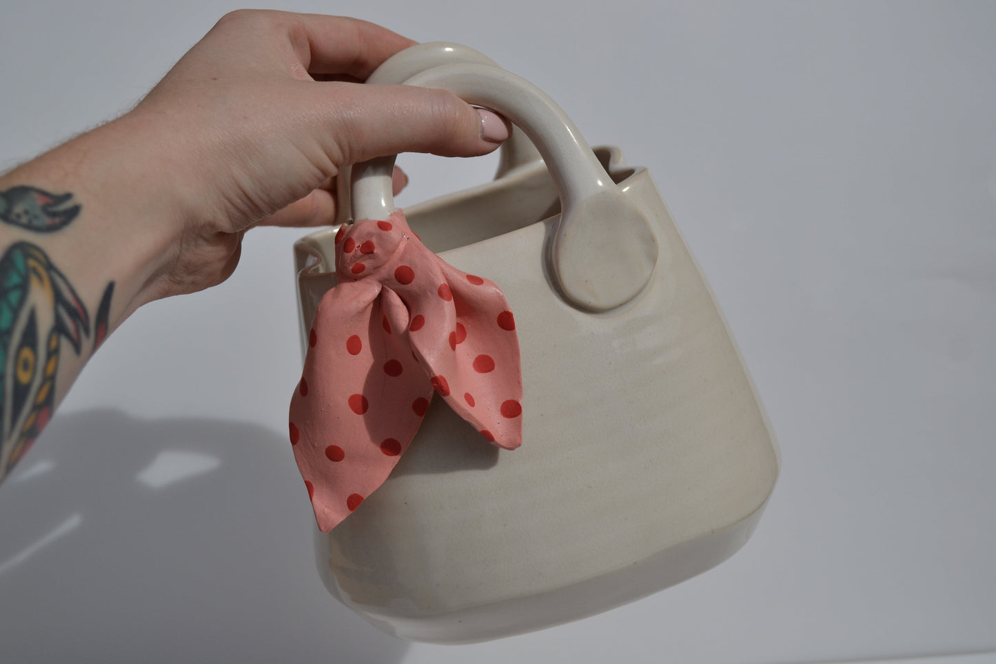 Purse Vase Pink Scarf