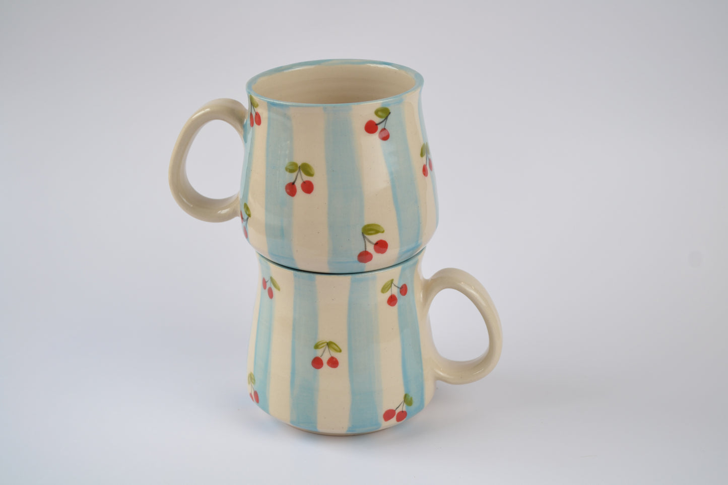 Blue Stripes & Cherries Mug