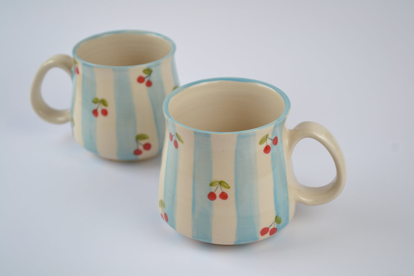 Blue Stripes & Cherries Mug