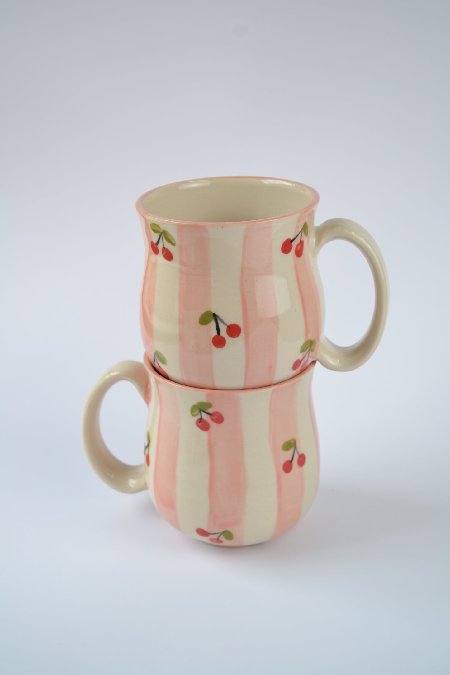 Pink Stripes & Cherries Mug