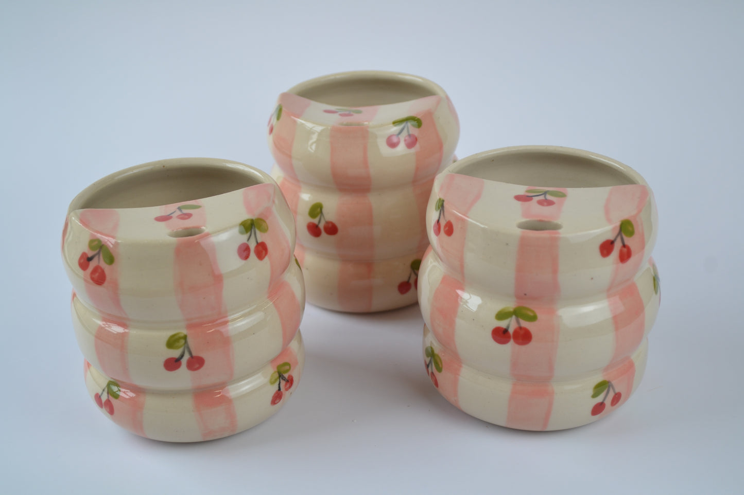 Pink Stripes & Cherries Bubble Sipper