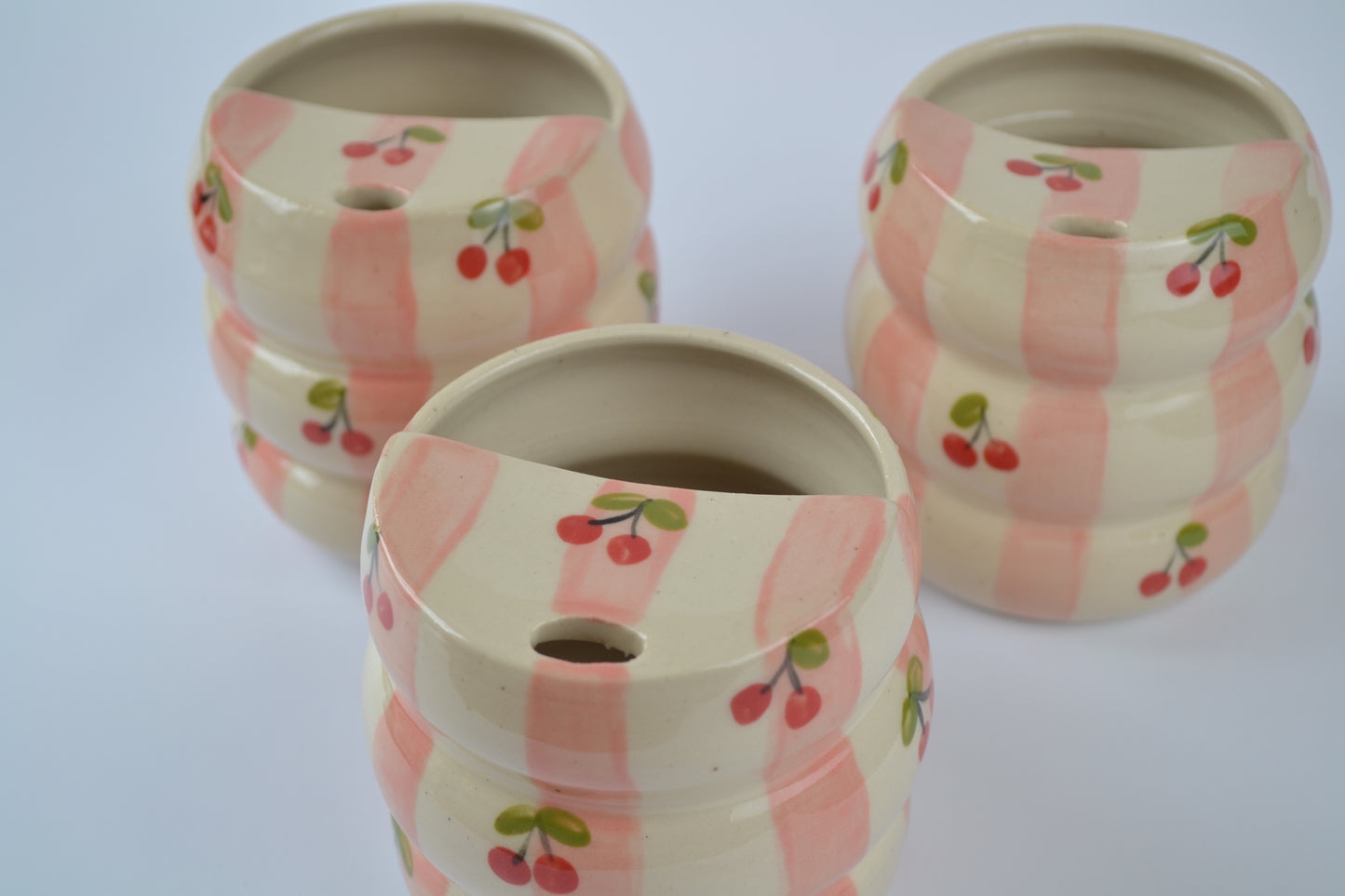 Pink Stripes & Cherries Bubble Sipper